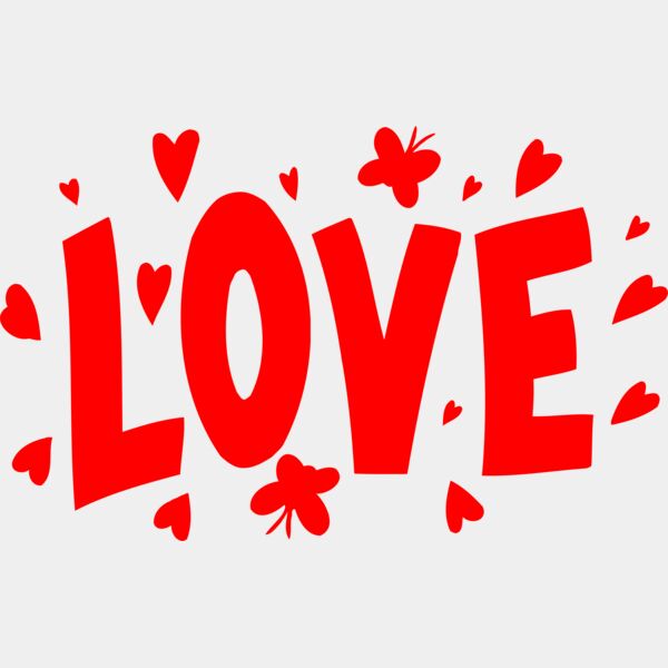 Red LOVE with hearts Thumbnail