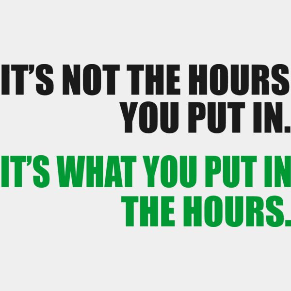 Its not the hours you put in Thumbnail