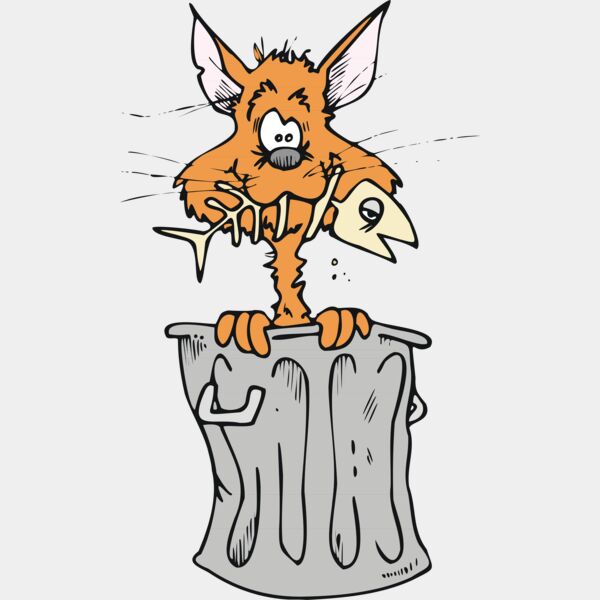 Cat in rubbish bin Thumbnail