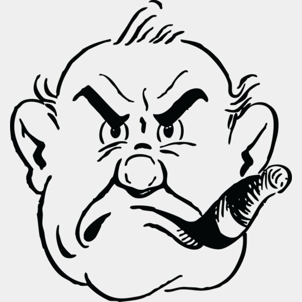 Man grumpy smoking cigar Thumbnail